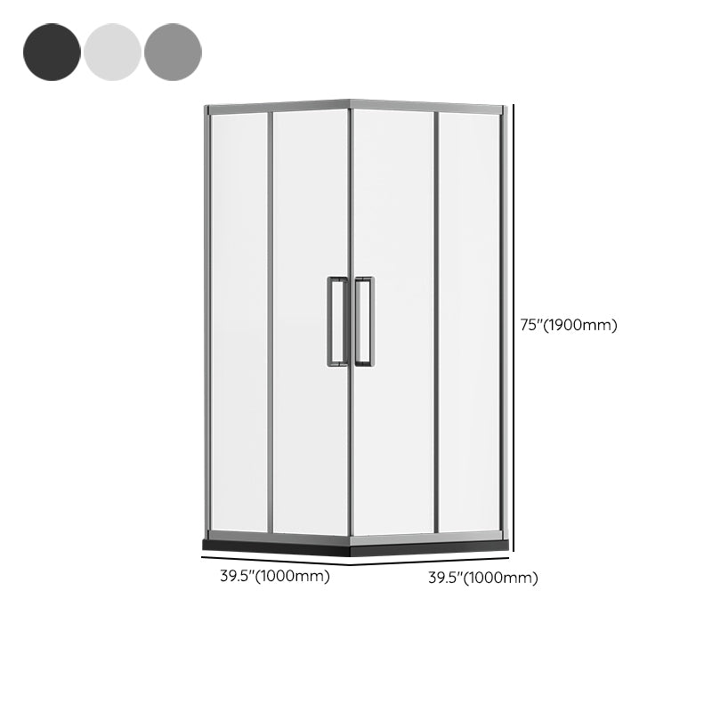 Square Shower Enclosure Tempered Glass Shower Enclosure with Door Handles Clearhalo 'Bathroom Remodel & Bathroom Fixtures' 'Home Improvement' 'home_improvement' 'home_improvement_shower_stalls_enclosures' 'Shower Stalls & Enclosures' 'shower_stalls_enclosures' 'Showers & Bathtubs' 7161015