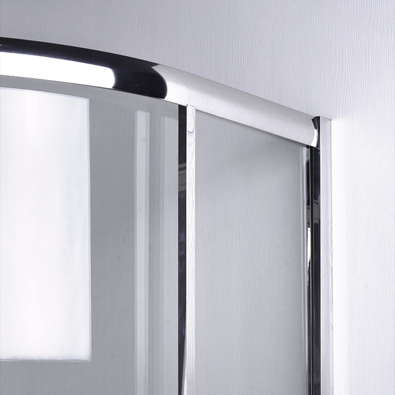 Round Shower Enclosure Clear Tempered Shower Enclosure on Corner Clearhalo 'Bathroom Remodel & Bathroom Fixtures' 'Home Improvement' 'home_improvement' 'home_improvement_shower_stalls_enclosures' 'Shower Stalls & Enclosures' 'shower_stalls_enclosures' 'Showers & Bathtubs' 7161028