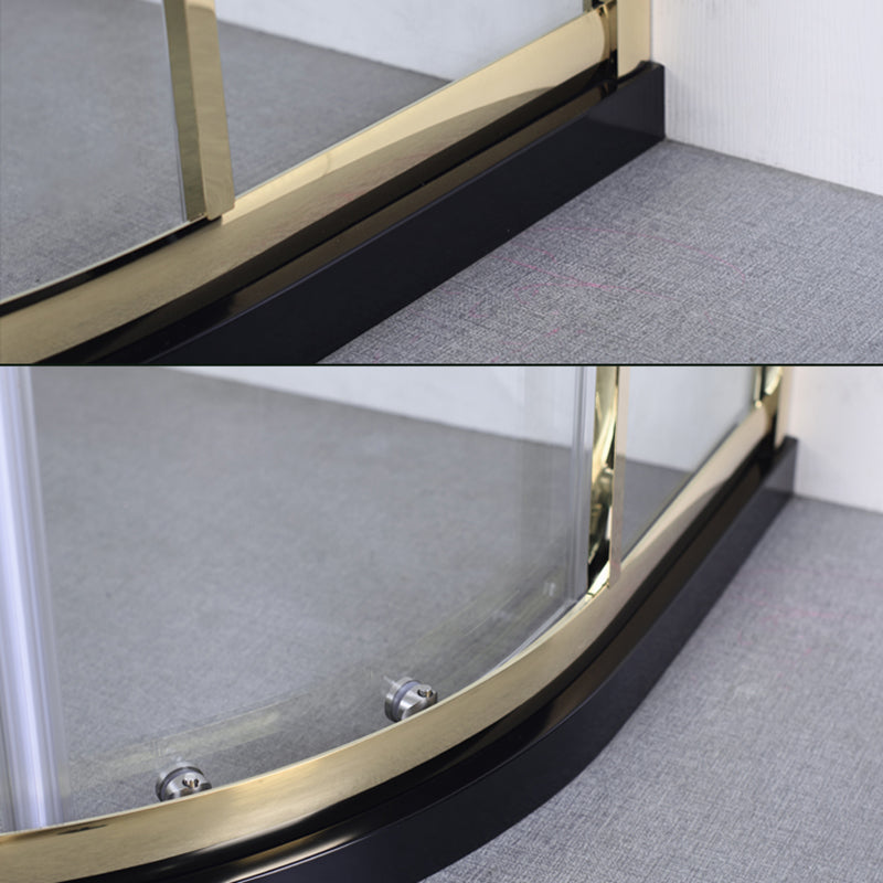 Round Shower Enclosure Clear Tempered Shower Enclosure on Corner Clearhalo 'Bathroom Remodel & Bathroom Fixtures' 'Home Improvement' 'home_improvement' 'home_improvement_shower_stalls_enclosures' 'Shower Stalls & Enclosures' 'shower_stalls_enclosures' 'Showers & Bathtubs' 7161034