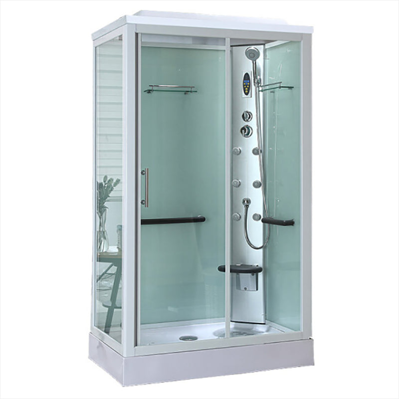White Framed Rectangle Shower Stall Clear Tempered Glass Shower Stall Low Basin Yes Clearhalo 'Bathroom Remodel & Bathroom Fixtures' 'Home Improvement' 'home_improvement' 'home_improvement_shower_stalls_enclosures' 'Shower Stalls & Enclosures' 'shower_stalls_enclosures' 'Showers & Bathtubs' 7161050