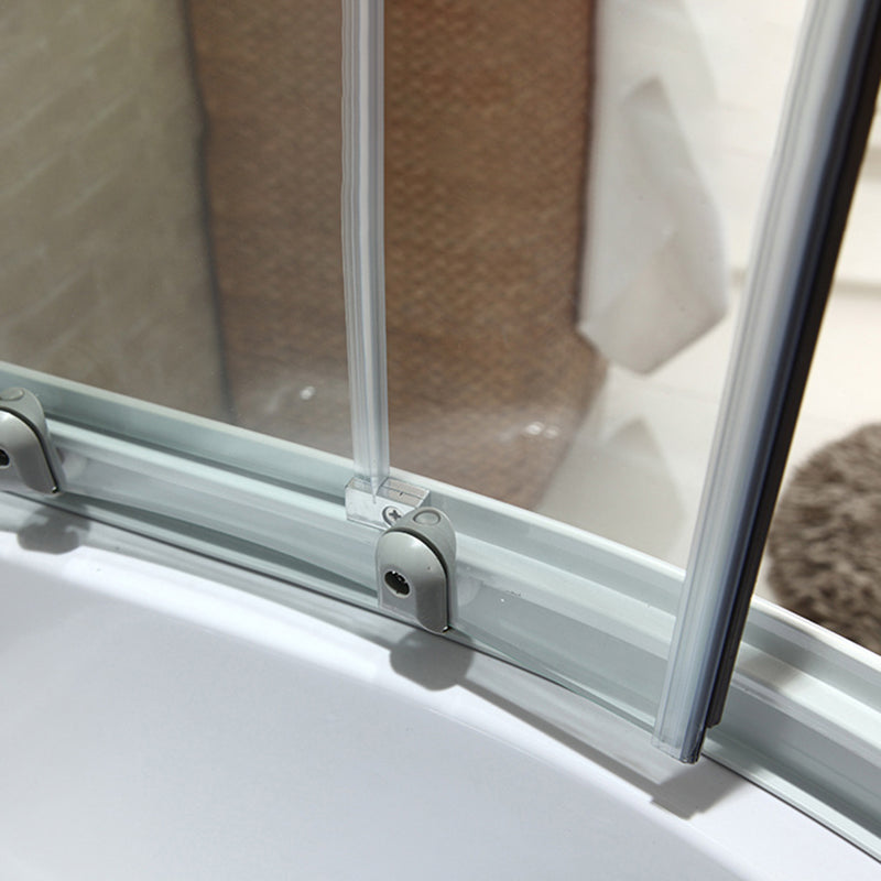 White Framed Rectangle Shower Stall Clear Tempered Glass Shower Stall Clearhalo 'Bathroom Remodel & Bathroom Fixtures' 'Home Improvement' 'home_improvement' 'home_improvement_shower_stalls_enclosures' 'Shower Stalls & Enclosures' 'shower_stalls_enclosures' 'Showers & Bathtubs' 7161054