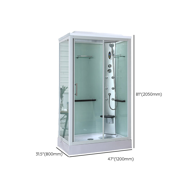 White Framed Rectangle Shower Stall Clear Tempered Glass Shower Stall Clearhalo 'Bathroom Remodel & Bathroom Fixtures' 'Home Improvement' 'home_improvement' 'home_improvement_shower_stalls_enclosures' 'Shower Stalls & Enclosures' 'shower_stalls_enclosures' 'Showers & Bathtubs' 7161059