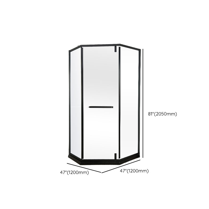 Black Stainless Steel Shower Stall Clear Pivot Shower Enclosure with Fixed Panel Clearhalo 'Bathroom Remodel & Bathroom Fixtures' 'Home Improvement' 'home_improvement' 'home_improvement_shower_stalls_enclosures' 'Shower Stalls & Enclosures' 'shower_stalls_enclosures' 'Showers & Bathtubs' 7161075