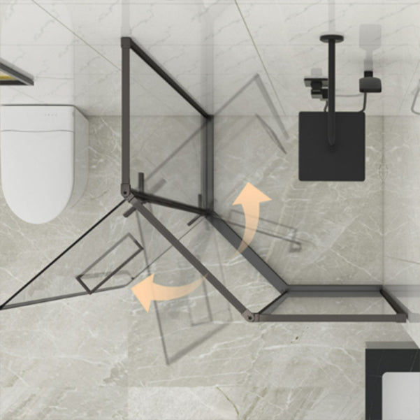 Left Hinged Framed Tempered Shower Enclosure with Fixed Panel Clearhalo 'Bathroom Remodel & Bathroom Fixtures' 'Home Improvement' 'home_improvement' 'home_improvement_shower_stalls_enclosures' 'Shower Stalls & Enclosures' 'shower_stalls_enclosures' 'Showers & Bathtubs' 7161117