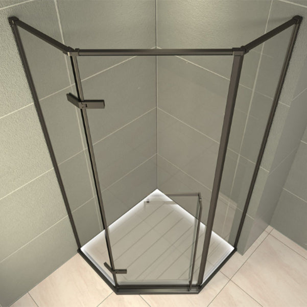 Left Hinged Framed Tempered Shower Enclosure with Fixed Panel Clearhalo 'Bathroom Remodel & Bathroom Fixtures' 'Home Improvement' 'home_improvement' 'home_improvement_shower_stalls_enclosures' 'Shower Stalls & Enclosures' 'shower_stalls_enclosures' 'Showers & Bathtubs' 7161118
