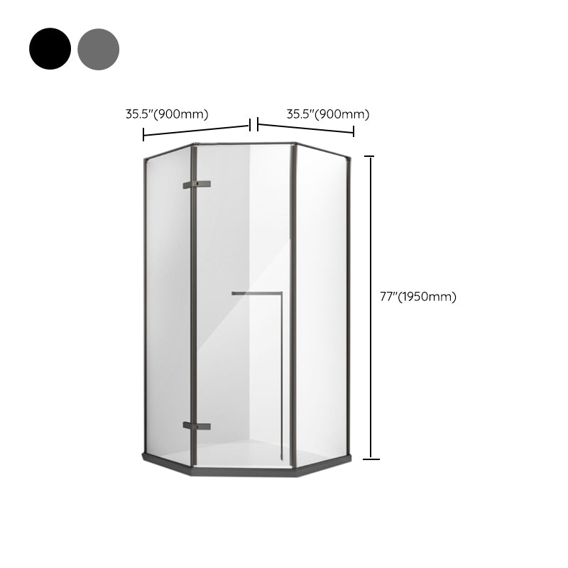 Left Hinged Framed Tempered Shower Enclosure with Fixed Panel Clearhalo 'Bathroom Remodel & Bathroom Fixtures' 'Home Improvement' 'home_improvement' 'home_improvement_shower_stalls_enclosures' 'Shower Stalls & Enclosures' 'shower_stalls_enclosures' 'Showers & Bathtubs' 7161126