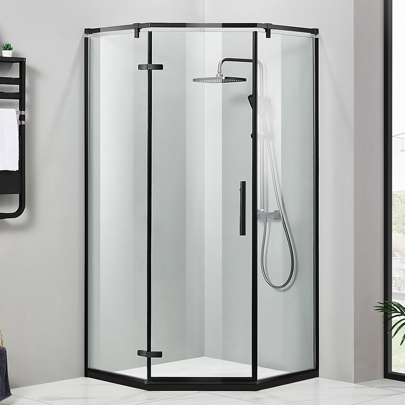Modern Style Neo-Angle Shower Enclosure Clear Glass Framed Shower Stall Clearhalo 'Bathroom Remodel & Bathroom Fixtures' 'Home Improvement' 'home_improvement' 'home_improvement_shower_stalls_enclosures' 'Shower Stalls & Enclosures' 'shower_stalls_enclosures' 'Showers & Bathtubs' 7161147