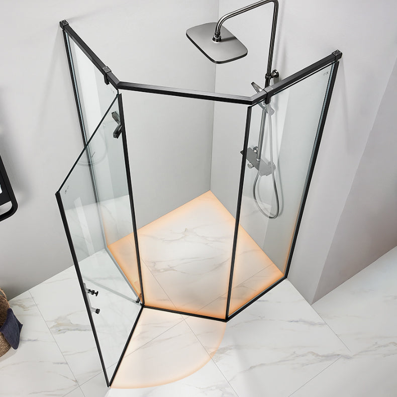 Modern Style Neo-Angle Shower Enclosure Clear Glass Framed Shower Stall Clearhalo 'Bathroom Remodel & Bathroom Fixtures' 'Home Improvement' 'home_improvement' 'home_improvement_shower_stalls_enclosures' 'Shower Stalls & Enclosures' 'shower_stalls_enclosures' 'Showers & Bathtubs' 7161148