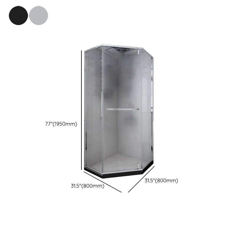 Neo-Angle 304 Stainless Steel Shower Enclosure with Single Door Handle Clearhalo 'Bathroom Remodel & Bathroom Fixtures' 'Home Improvement' 'home_improvement' 'home_improvement_shower_stalls_enclosures' 'Shower Stalls & Enclosures' 'shower_stalls_enclosures' 'Showers & Bathtubs' 7161212