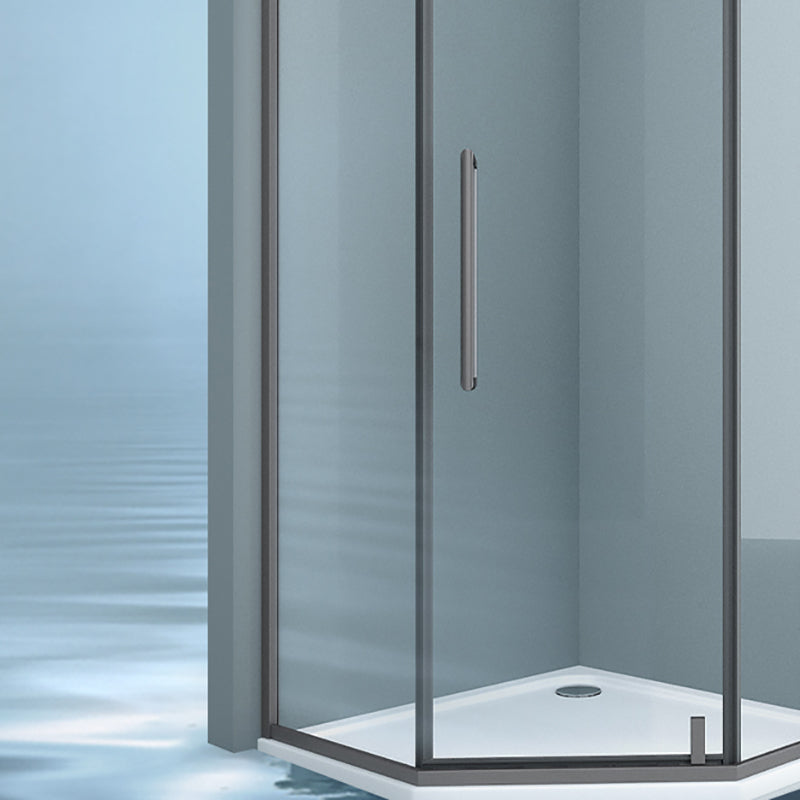 304 Stainless Steel Frame Shower Enclosure Neo-Angle Tempered Glass Shower Stall Clearhalo 'Bathroom Remodel & Bathroom Fixtures' 'Home Improvement' 'home_improvement' 'home_improvement_shower_stalls_enclosures' 'Shower Stalls & Enclosures' 'shower_stalls_enclosures' 'Showers & Bathtubs' 7161228
