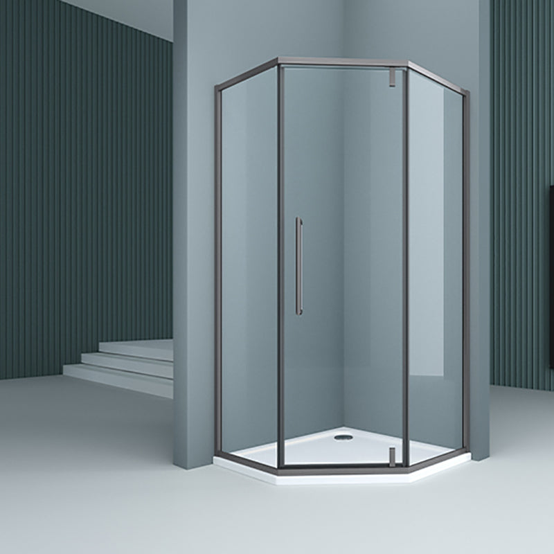 304 Stainless Steel Frame Shower Enclosure Neo-Angle Tempered Glass Shower Stall Clearhalo 'Bathroom Remodel & Bathroom Fixtures' 'Home Improvement' 'home_improvement' 'home_improvement_shower_stalls_enclosures' 'Shower Stalls & Enclosures' 'shower_stalls_enclosures' 'Showers & Bathtubs' 7161230