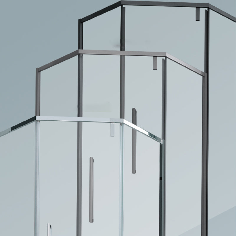 304 Stainless Steel Frame Shower Enclosure Neo-Angle Tempered Glass Shower Stall Clearhalo 'Bathroom Remodel & Bathroom Fixtures' 'Home Improvement' 'home_improvement' 'home_improvement_shower_stalls_enclosures' 'Shower Stalls & Enclosures' 'shower_stalls_enclosures' 'Showers & Bathtubs' 7161235