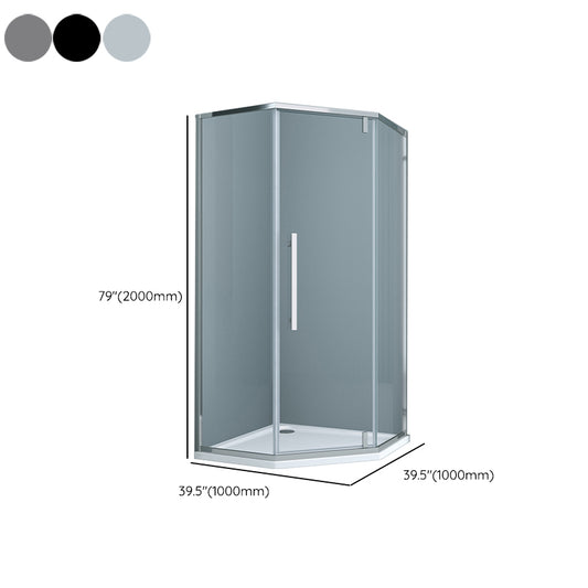 304 Stainless Steel Frame Shower Enclosure Neo-Angle Tempered Glass Shower Stall Clearhalo 'Bathroom Remodel & Bathroom Fixtures' 'Home Improvement' 'home_improvement' 'home_improvement_shower_stalls_enclosures' 'Shower Stalls & Enclosures' 'shower_stalls_enclosures' 'Showers & Bathtubs' 7161250