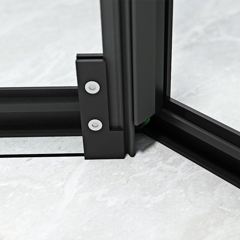 Black Framed Shower Enclosure Corner Single Sliding Shower Stall With Door Handles Clearhalo 'Bathroom Remodel & Bathroom Fixtures' 'Home Improvement' 'home_improvement' 'home_improvement_shower_stalls_enclosures' 'Shower Stalls & Enclosures' 'shower_stalls_enclosures' 'Showers & Bathtubs' 7161255