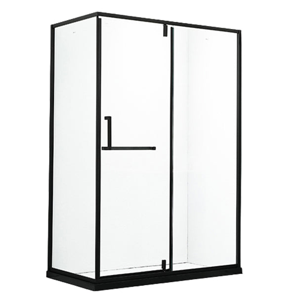 Black Rectangle Shower Enclosure Clear Tempered Glass Shower Enclosure Right Clearhalo 'Bathroom Remodel & Bathroom Fixtures' 'Home Improvement' 'home_improvement' 'home_improvement_shower_stalls_enclosures' 'Shower Stalls & Enclosures' 'shower_stalls_enclosures' 'Showers & Bathtubs' 7161282