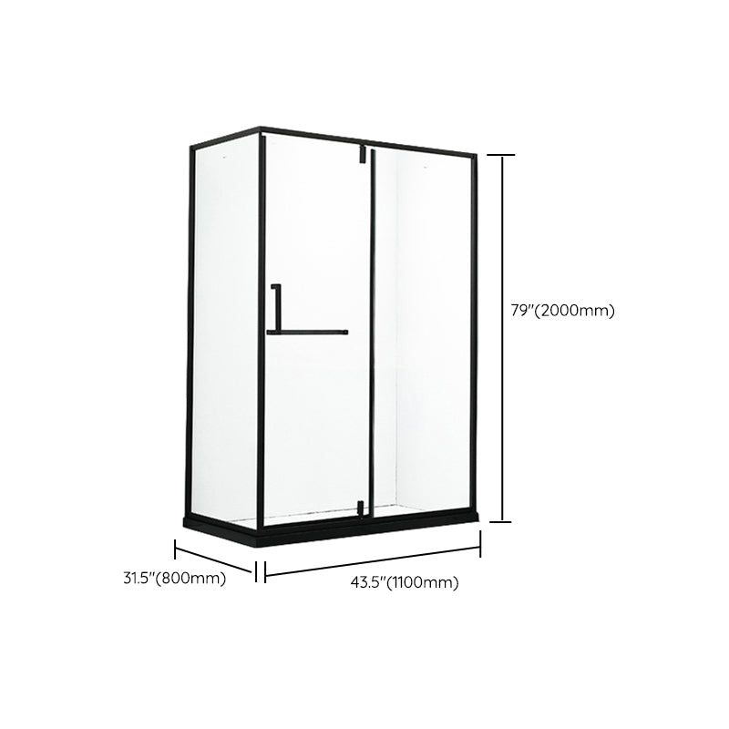 Black Rectangle Shower Enclosure Clear Tempered Glass Shower Enclosure Clearhalo 'Bathroom Remodel & Bathroom Fixtures' 'Home Improvement' 'home_improvement' 'home_improvement_shower_stalls_enclosures' 'Shower Stalls & Enclosures' 'shower_stalls_enclosures' 'Showers & Bathtubs' 7161289