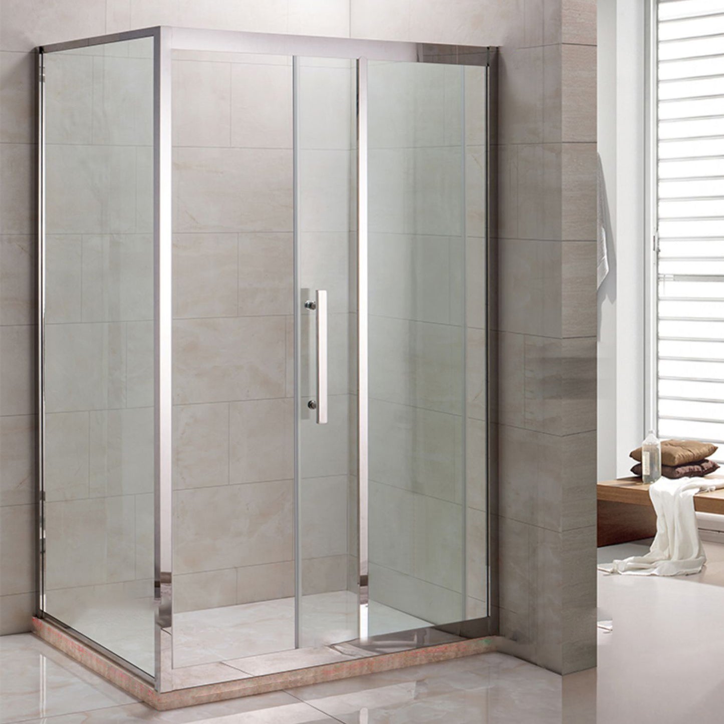 Silver Rectangle Shower Stall Clear Tempered Glass Shower Enclosure Clearhalo 'Bathroom Remodel & Bathroom Fixtures' 'Home Improvement' 'home_improvement' 'home_improvement_shower_stalls_enclosures' 'Shower Stalls & Enclosures' 'shower_stalls_enclosures' 'Showers & Bathtubs' 7161294