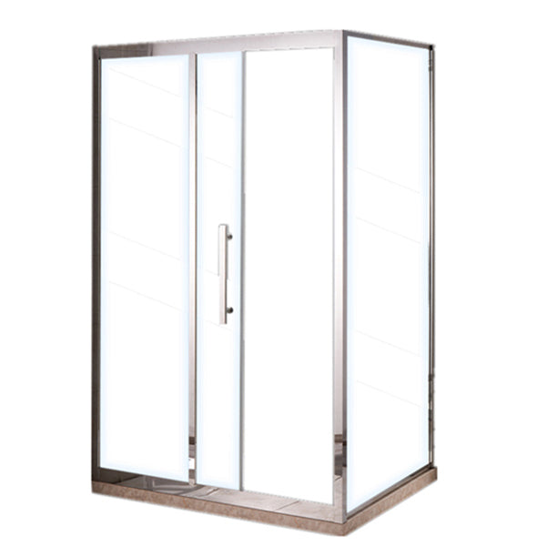 Silver Rectangle Shower Stall Clear Tempered Glass Shower Enclosure Left Clearhalo 'Bathroom Remodel & Bathroom Fixtures' 'Home Improvement' 'home_improvement' 'home_improvement_shower_stalls_enclosures' 'Shower Stalls & Enclosures' 'shower_stalls_enclosures' 'Showers & Bathtubs' 7161295