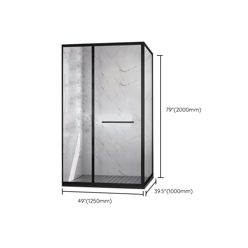 Framed Rectangle Shower Stall Clear Easy Clean Glass Shower Enclosure Clearhalo 'Bathroom Remodel & Bathroom Fixtures' 'Home Improvement' 'home_improvement' 'home_improvement_shower_stalls_enclosures' 'Shower Stalls & Enclosures' 'shower_stalls_enclosures' 'Showers & Bathtubs' 7161338