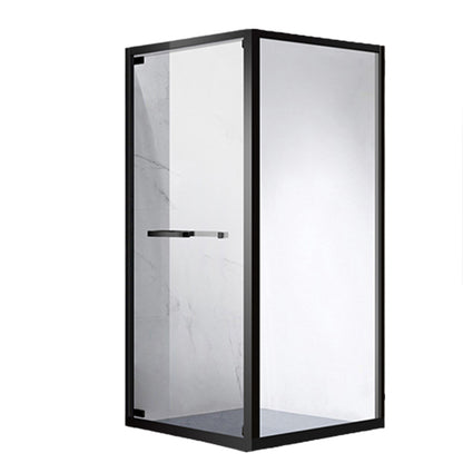 Rectangle Shower Enclosure Matt Black Tempered Glass Shower Enclosure Left Clearhalo 'Bathroom Remodel & Bathroom Fixtures' 'Home Improvement' 'home_improvement' 'home_improvement_shower_stalls_enclosures' 'Shower Stalls & Enclosures' 'shower_stalls_enclosures' 'Showers & Bathtubs' 7161400