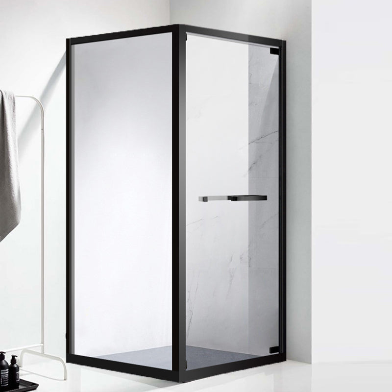 Rectangle Shower Enclosure Matt Black Tempered Glass Shower Enclosure Clearhalo 'Bathroom Remodel & Bathroom Fixtures' 'Home Improvement' 'home_improvement' 'home_improvement_shower_stalls_enclosures' 'Shower Stalls & Enclosures' 'shower_stalls_enclosures' 'Showers & Bathtubs' 7161408