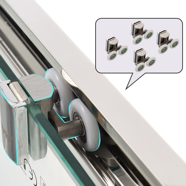 Double Sliding Shower Enclosure Framed Clear Tempered Glass Shower Enclosure Clearhalo 'Bathroom Remodel & Bathroom Fixtures' 'Home Improvement' 'home_improvement' 'home_improvement_shower_stalls_enclosures' 'Shower Stalls & Enclosures' 'shower_stalls_enclosures' 'Showers & Bathtubs' 7161425