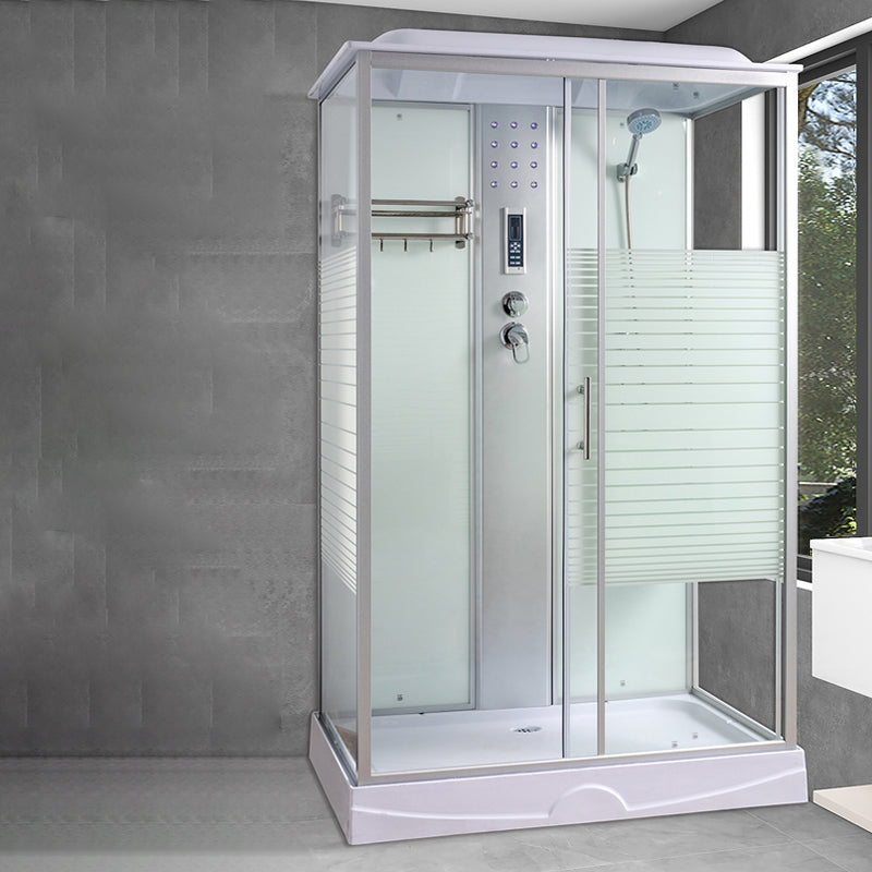Rectangle Shower Stall Tempered Glass Shower Stall with Towel Bar Clearhalo 'Bathroom Remodel & Bathroom Fixtures' 'Home Improvement' 'home_improvement' 'home_improvement_shower_stalls_enclosures' 'Shower Stalls & Enclosures' 'shower_stalls_enclosures' 'Showers & Bathtubs' 7161479