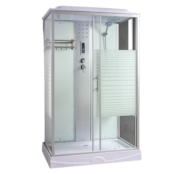 Rectangle Shower Stall Tempered Glass Shower Stall with Towel Bar Lamp Exhaust Fan 否 Clearhalo 'Bathroom Remodel & Bathroom Fixtures' 'Home Improvement' 'home_improvement' 'home_improvement_shower_stalls_enclosures' 'Shower Stalls & Enclosures' 'shower_stalls_enclosures' 'Showers & Bathtubs' 7161484