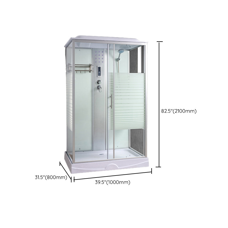 Rectangle Shower Stall Tempered Glass Shower Stall with Towel Bar Clearhalo 'Bathroom Remodel & Bathroom Fixtures' 'Home Improvement' 'home_improvement' 'home_improvement_shower_stalls_enclosures' 'Shower Stalls & Enclosures' 'shower_stalls_enclosures' 'Showers & Bathtubs' 7161487