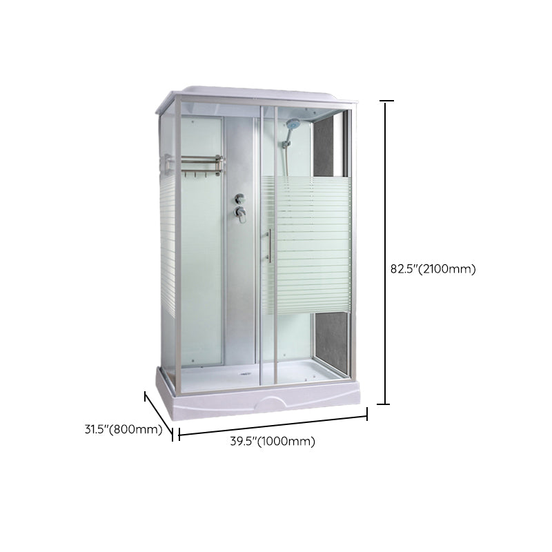 Rectangle Shower Stall Tempered Glass Shower Stall with Towel Bar Clearhalo 'Bathroom Remodel & Bathroom Fixtures' 'Home Improvement' 'home_improvement' 'home_improvement_shower_stalls_enclosures' 'Shower Stalls & Enclosures' 'shower_stalls_enclosures' 'Showers & Bathtubs' 7161488