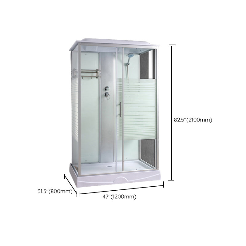 Rectangle Shower Stall Tempered Glass Shower Stall with Towel Bar Clearhalo 'Bathroom Remodel & Bathroom Fixtures' 'Home Improvement' 'home_improvement' 'home_improvement_shower_stalls_enclosures' 'Shower Stalls & Enclosures' 'shower_stalls_enclosures' 'Showers & Bathtubs' 7161490