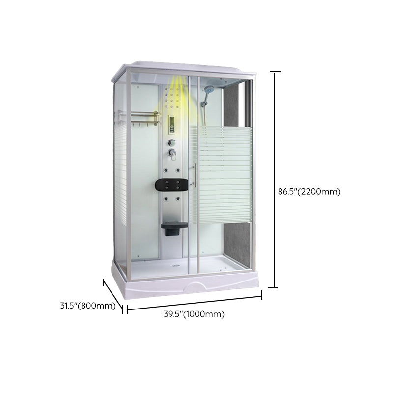Rectangle Shower Stall Tempered Glass Shower Stall with Towel Bar Clearhalo 'Bathroom Remodel & Bathroom Fixtures' 'Home Improvement' 'home_improvement' 'home_improvement_shower_stalls_enclosures' 'Shower Stalls & Enclosures' 'shower_stalls_enclosures' 'Showers & Bathtubs' 7161491