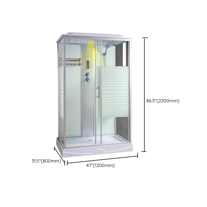 Rectangle Shower Stall Tempered Glass Shower Stall with Towel Bar Clearhalo 'Bathroom Remodel & Bathroom Fixtures' 'Home Improvement' 'home_improvement' 'home_improvement_shower_stalls_enclosures' 'Shower Stalls & Enclosures' 'shower_stalls_enclosures' 'Showers & Bathtubs' 7161492