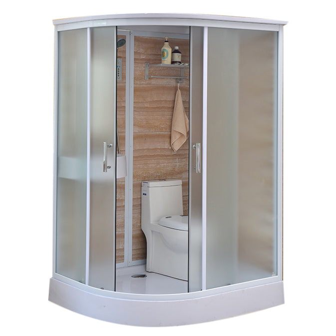 Double Sliding Shower Stall Tempered Glass Shower Stall with Hand Shower Left Clearhalo 'Bathroom Remodel & Bathroom Fixtures' 'Home Improvement' 'home_improvement' 'home_improvement_shower_stalls_enclosures' 'Shower Stalls & Enclosures' 'shower_stalls_enclosures' 'Showers & Bathtubs' 7161498