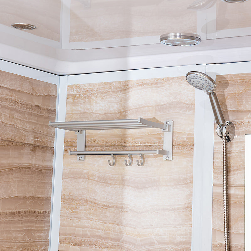 Single Sliding Shower Stall Rectangle Shower Stall with Towel Bar Clearhalo 'Bathroom Remodel & Bathroom Fixtures' 'Home Improvement' 'home_improvement' 'home_improvement_shower_stalls_enclosures' 'Shower Stalls & Enclosures' 'shower_stalls_enclosures' 'Showers & Bathtubs' 7161507