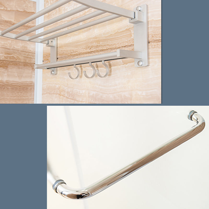 Single Sliding Shower Stall Rectangle Shower Stall with Towel Bar Clearhalo 'Bathroom Remodel & Bathroom Fixtures' 'Home Improvement' 'home_improvement' 'home_improvement_shower_stalls_enclosures' 'Shower Stalls & Enclosures' 'shower_stalls_enclosures' 'Showers & Bathtubs' 7161511