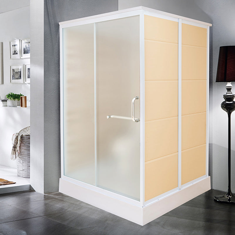 Single Sliding Shower Stall Rectangle Shower Stall with Towel Bar Clearhalo 'Bathroom Remodel & Bathroom Fixtures' 'Home Improvement' 'home_improvement' 'home_improvement_shower_stalls_enclosures' 'Shower Stalls & Enclosures' 'shower_stalls_enclosures' 'Showers & Bathtubs' 7161513