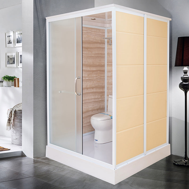 Single Sliding Shower Stall Rectangle Shower Stall with Towel Bar Clearhalo 'Bathroom Remodel & Bathroom Fixtures' 'Home Improvement' 'home_improvement' 'home_improvement_shower_stalls_enclosures' 'Shower Stalls & Enclosures' 'shower_stalls_enclosures' 'Showers & Bathtubs' 7161514