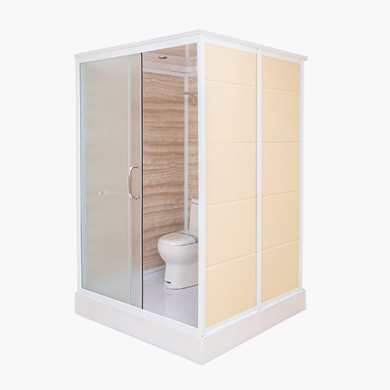 Single Sliding Shower Stall Rectangle Shower Stall with Towel Bar Clearhalo 'Bathroom Remodel & Bathroom Fixtures' 'Home Improvement' 'home_improvement' 'home_improvement_shower_stalls_enclosures' 'Shower Stalls & Enclosures' 'shower_stalls_enclosures' 'Showers & Bathtubs' 7161515
