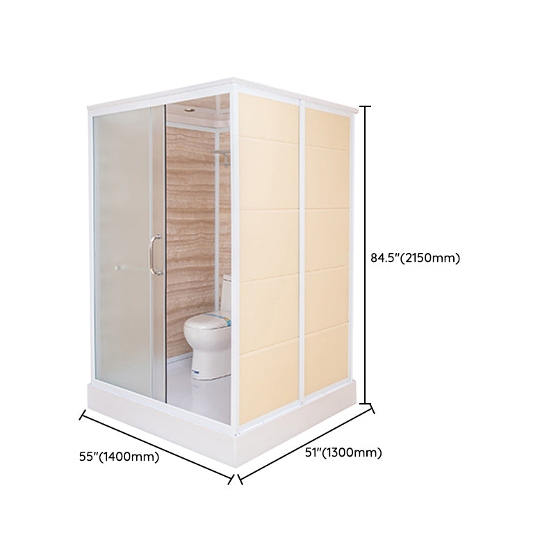 Single Sliding Shower Stall Rectangle Shower Stall with Towel Bar Clearhalo 'Bathroom Remodel & Bathroom Fixtures' 'Home Improvement' 'home_improvement' 'home_improvement_shower_stalls_enclosures' 'Shower Stalls & Enclosures' 'shower_stalls_enclosures' 'Showers & Bathtubs' 7161516