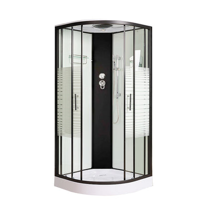 Rounded Shower Stall Double Sliding Shower Stall with Towel Bar Steam Not Included ( Without Electricity) 否 Clearhalo 'Bathroom Remodel & Bathroom Fixtures' 'Home Improvement' 'home_improvement' 'home_improvement_shower_stalls_enclosures' 'Shower Stalls & Enclosures' 'shower_stalls_enclosures' 'Showers & Bathtubs' 7161519