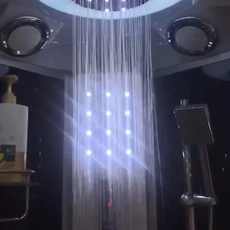 Rounded Shower Stall Double Sliding Shower Stall with Towel Bar Clearhalo 'Bathroom Remodel & Bathroom Fixtures' 'Home Improvement' 'home_improvement' 'home_improvement_shower_stalls_enclosures' 'Shower Stalls & Enclosures' 'shower_stalls_enclosures' 'Showers & Bathtubs' 7161526