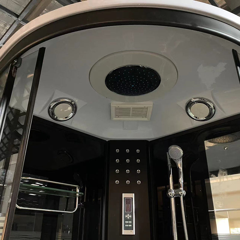 Rounded Shower Stall Double Sliding Shower Stall with Towel Bar Clearhalo 'Bathroom Remodel & Bathroom Fixtures' 'Home Improvement' 'home_improvement' 'home_improvement_shower_stalls_enclosures' 'Shower Stalls & Enclosures' 'shower_stalls_enclosures' 'Showers & Bathtubs' 7161527