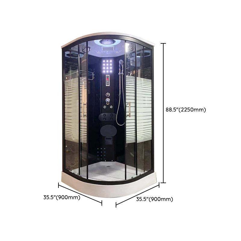 Rounded Shower Stall Double Sliding Shower Stall with Towel Bar Clearhalo 'Bathroom Remodel & Bathroom Fixtures' 'Home Improvement' 'home_improvement' 'home_improvement_shower_stalls_enclosures' 'Shower Stalls & Enclosures' 'shower_stalls_enclosures' 'Showers & Bathtubs' 7161536