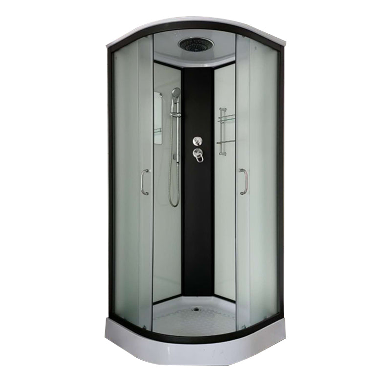 Rounded Shower Stall Double Sliding Shower Stall with Rain Shower 否 Frosted Glass Clearhalo 'Bathroom Remodel & Bathroom Fixtures' 'Home Improvement' 'home_improvement' 'home_improvement_shower_stalls_enclosures' 'Shower Stalls & Enclosures' 'shower_stalls_enclosures' 'Showers & Bathtubs' 7161574