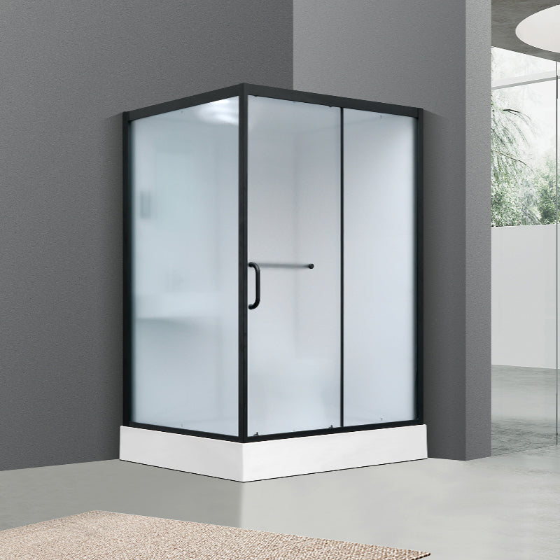 Single Sliding Shower Stall Rectangle Shower Stall with Rain Shower and Light Toilet Not Included Clearhalo 'Bathroom Remodel & Bathroom Fixtures' 'Home Improvement' 'home_improvement' 'home_improvement_shower_stalls_enclosures' 'Shower Stalls & Enclosures' 'shower_stalls_enclosures' 'Showers & Bathtubs' 7161612
