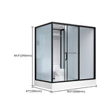 Single Sliding Shower Stall Rectangle Shower Stall with Rain Shower and Light Clearhalo 'Bathroom Remodel & Bathroom Fixtures' 'Home Improvement' 'home_improvement' 'home_improvement_shower_stalls_enclosures' 'Shower Stalls & Enclosures' 'shower_stalls_enclosures' 'Showers & Bathtubs' 7161613