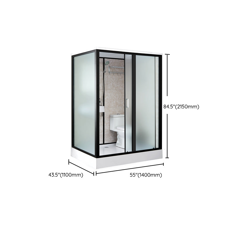 Rectangle Shower Stall Black Sliding Shower Stall with White Base Clearhalo 'Bathroom Remodel & Bathroom Fixtures' 'Home Improvement' 'home_improvement' 'home_improvement_shower_stalls_enclosures' 'Shower Stalls & Enclosures' 'shower_stalls_enclosures' 'Showers & Bathtubs' 7161667