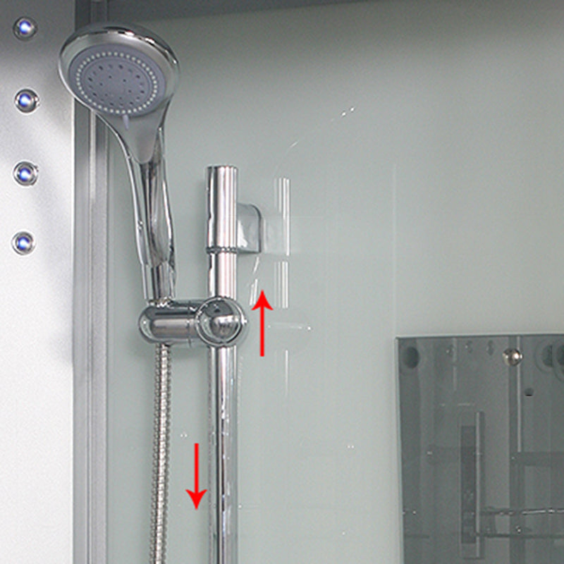 Double Sliding Shower Stall Round Shower Stall with Light and Towel Bar Clearhalo 'Bathroom Remodel & Bathroom Fixtures' 'Home Improvement' 'home_improvement' 'home_improvement_shower_stalls_enclosures' 'Shower Stalls & Enclosures' 'shower_stalls_enclosures' 'Showers & Bathtubs' 7161707