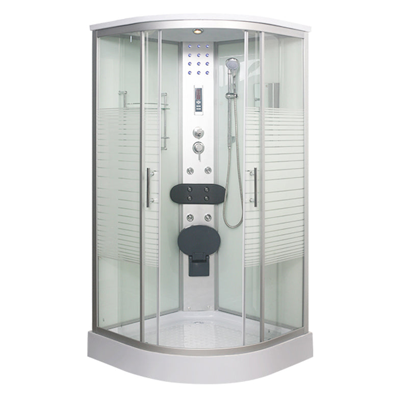 Double Sliding Shower Stall Round Shower Stall with Light and Towel Bar 否 White Clearhalo 'Bathroom Remodel & Bathroom Fixtures' 'Home Improvement' 'home_improvement' 'home_improvement_shower_stalls_enclosures' 'Shower Stalls & Enclosures' 'shower_stalls_enclosures' 'Showers & Bathtubs' 7161709